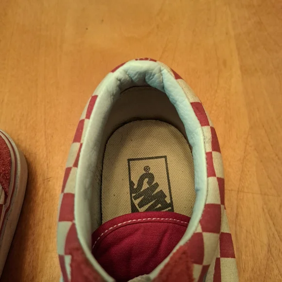 Vans Old Skool Red and White Checkerboard Canvas Sneakers Womens 8.5 Mens 7 - Picture 7 of 14